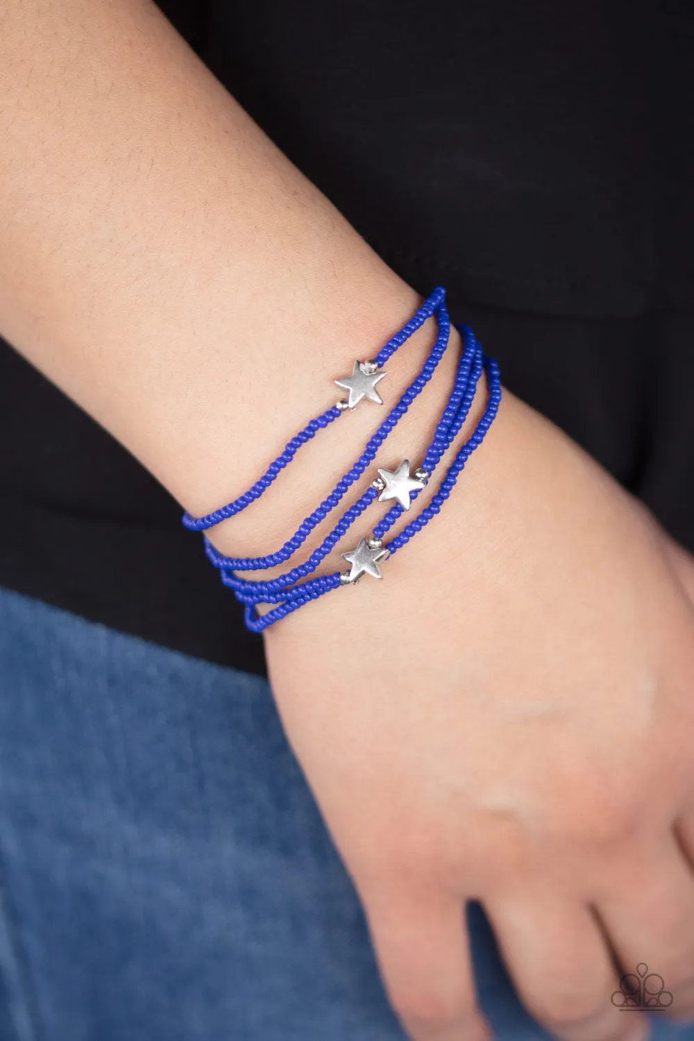 Pretty Patriotic - Blue Paparazzi Bracelet