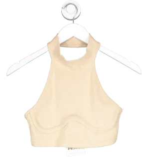 Public Desire Beige Halter Neck Crop Top UK 10