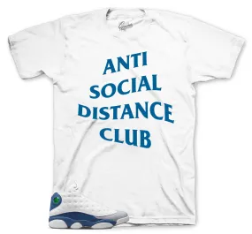 Retro 13 French Blue Shirt - Social Distance - White