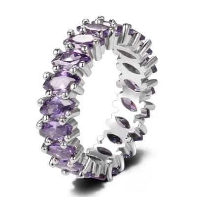 Sensational Multiple Amethyst Ring - 925 Sterling Silver