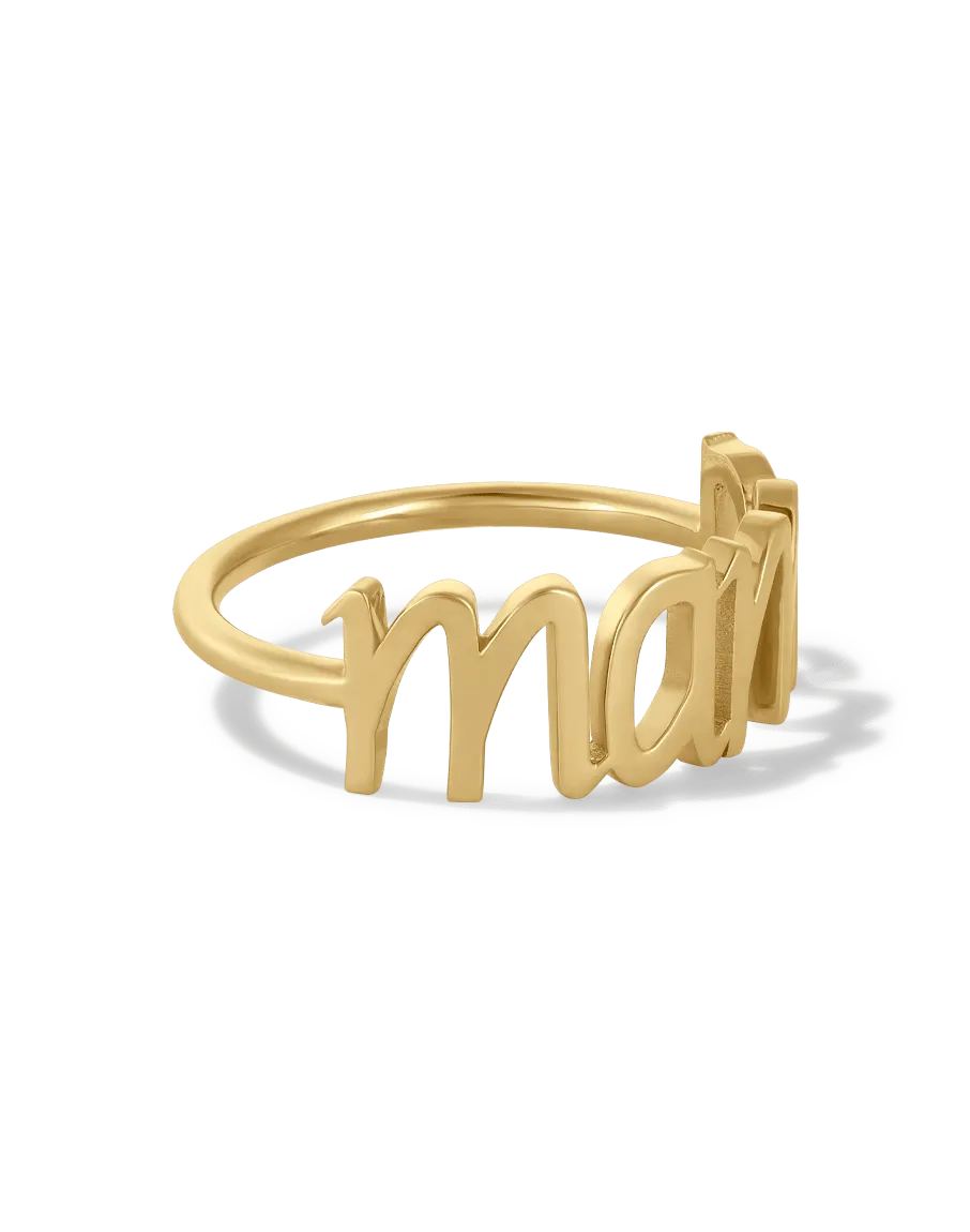 Solid Gold Mama Ring