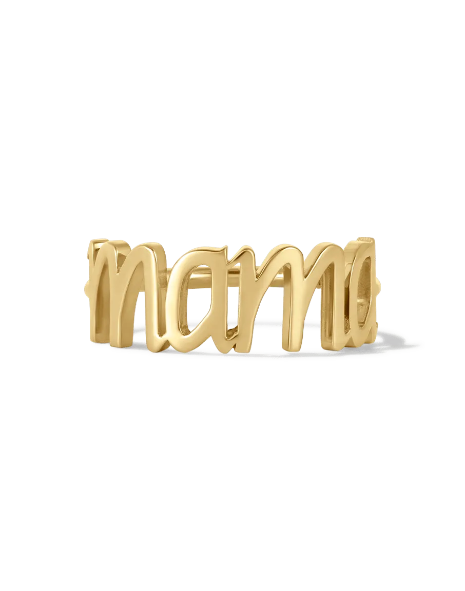 Solid Gold Mama Ring