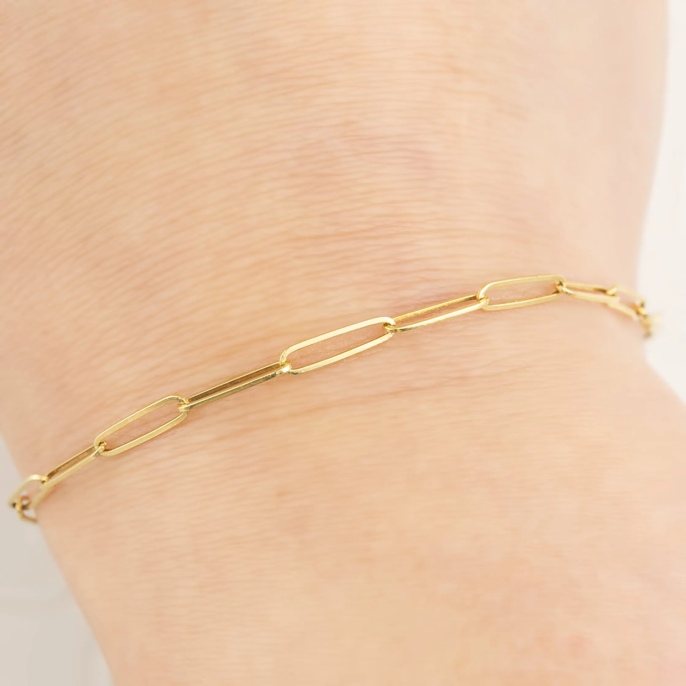 Solid Gold Paperclip Bracelet