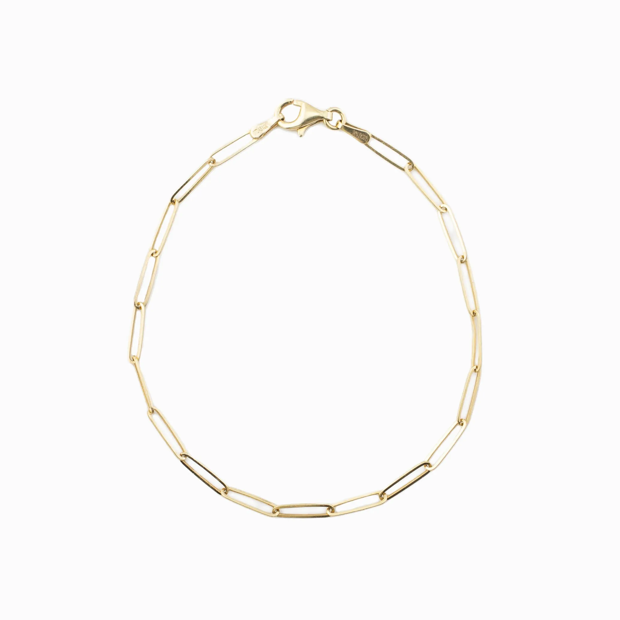 Solid Gold Paperclip Bracelet