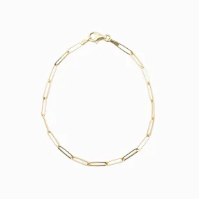 Solid Gold Paperclip Bracelet