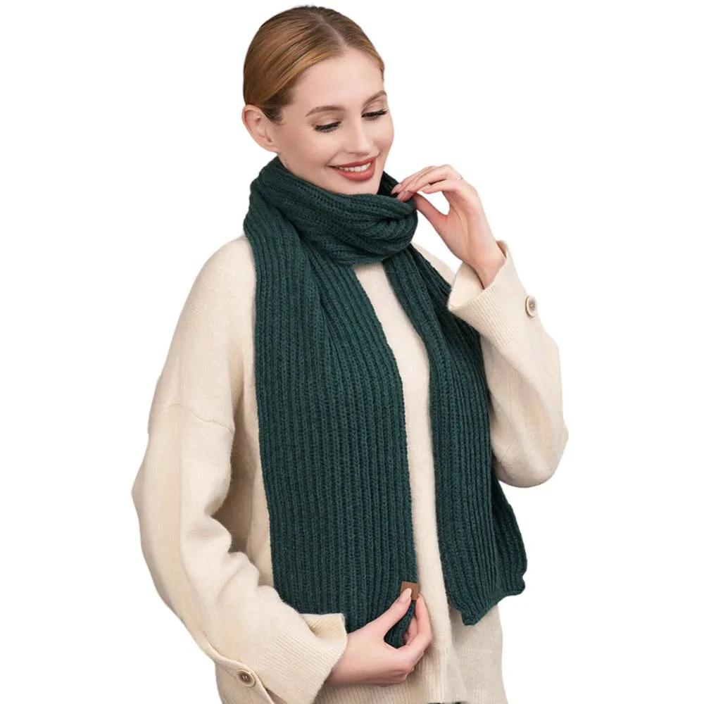 Solid Knit Oblong Scarf