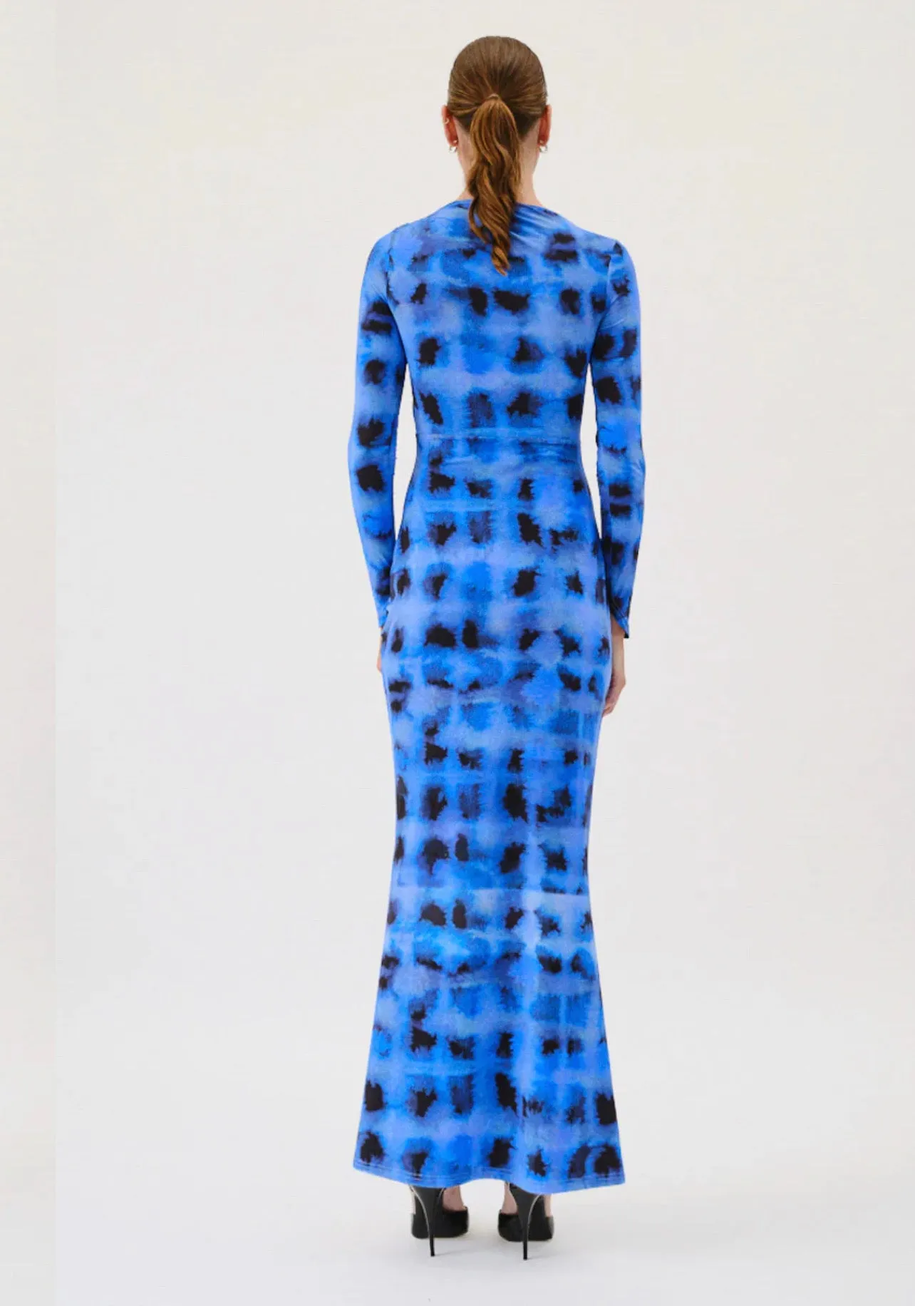 Suboo Shibori Long Sleeve Rouched Dress