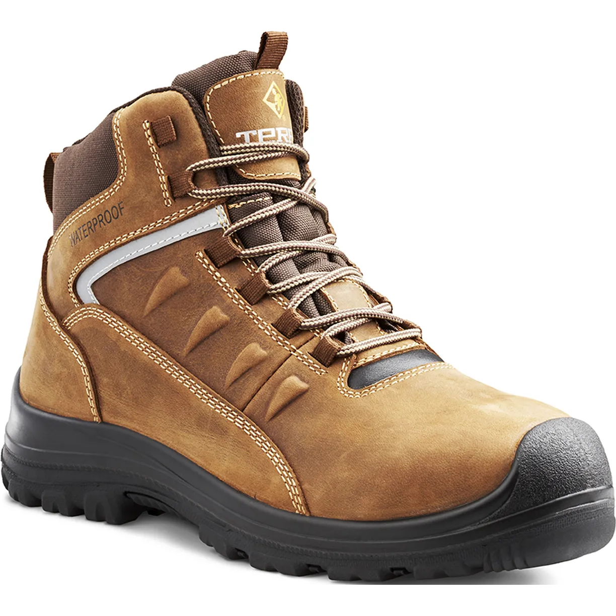 Terra Men's Findlay 6 Soft Toe WP Work Boot -Brown- 4NS7BN