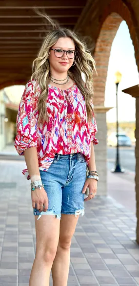 The Sweet Summer Aztec Embroidered Top