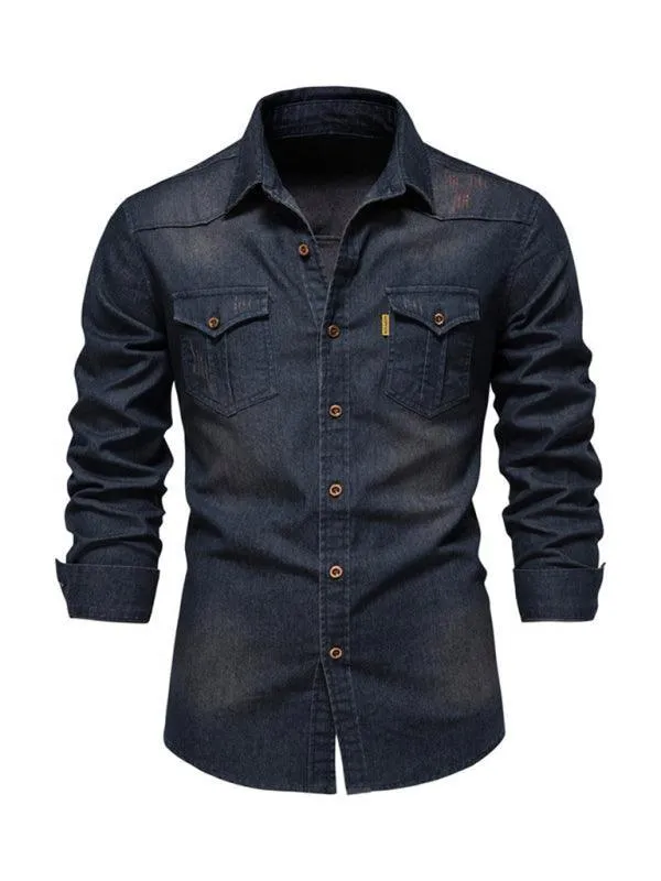 Two-Pocket Denim Men Shirt