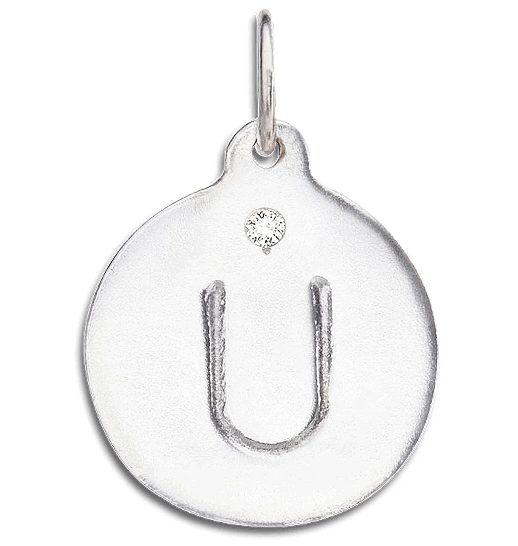 U Alphabet Charm With Diamond