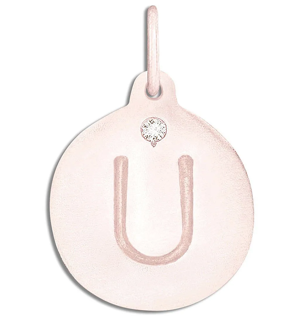 U Alphabet Charm With Diamond