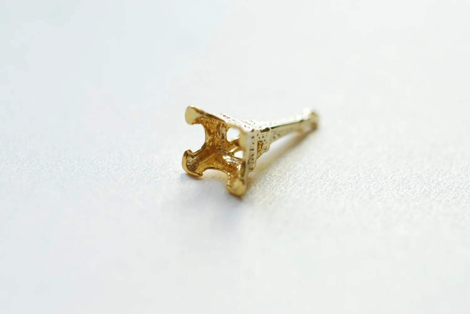 Vermeil Gold Eiffel Tower Charm - 18k gold plated over Sterling Silver, Gold Eiffel Tower Pendant, Paris Charm, Paris Pendant, France Charm