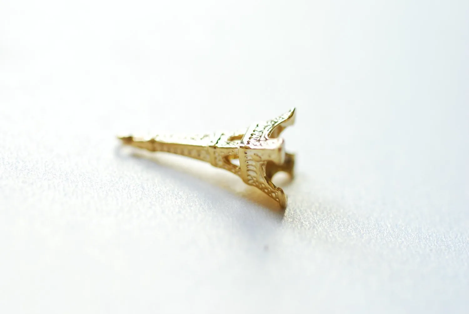 Vermeil Gold Eiffel Tower Charm - 18k gold plated over Sterling Silver, Gold Eiffel Tower Pendant, Paris Charm, Paris Pendant, France Charm