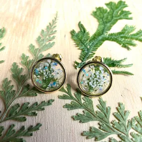 White Queen Anne’s Lace / Opal Earrings - BG88