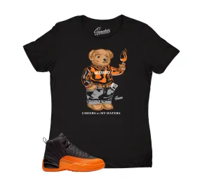 Womens Brilliant Orange 12 Shirt - Cheers Bear - Black