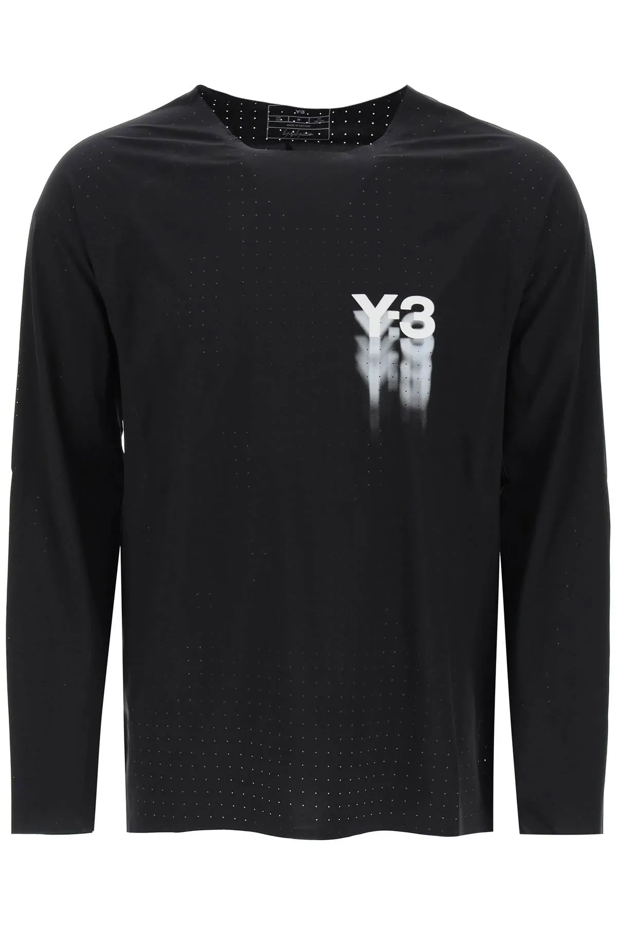 Y-3 long-sleeved perforated jersey t